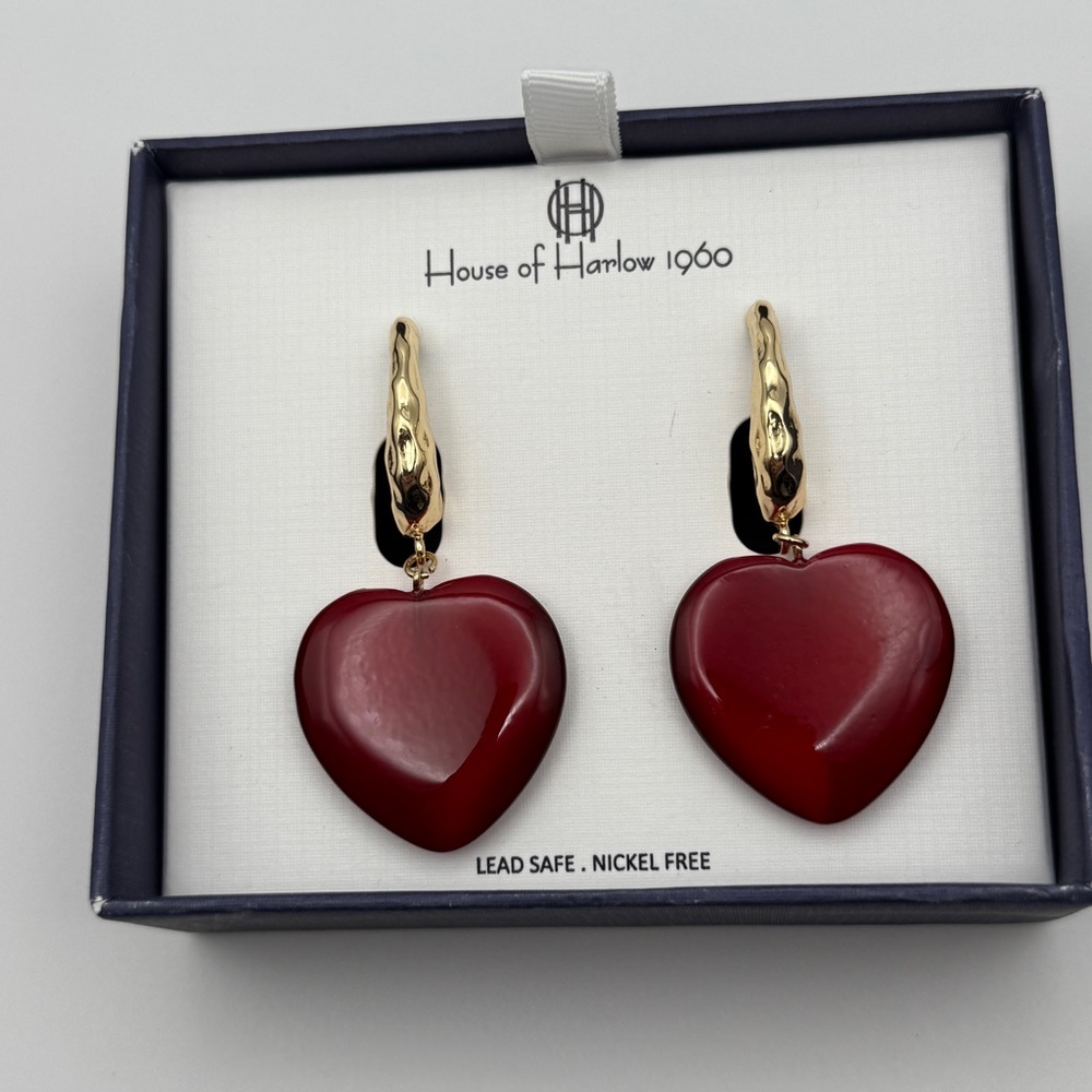 House of Harlow 1960 Statement Heart Drop Earrings